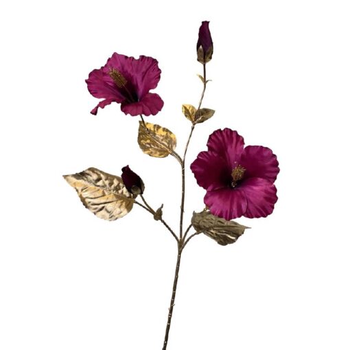 Hibiscus Zijden Bloemen - Paars - 65 cm