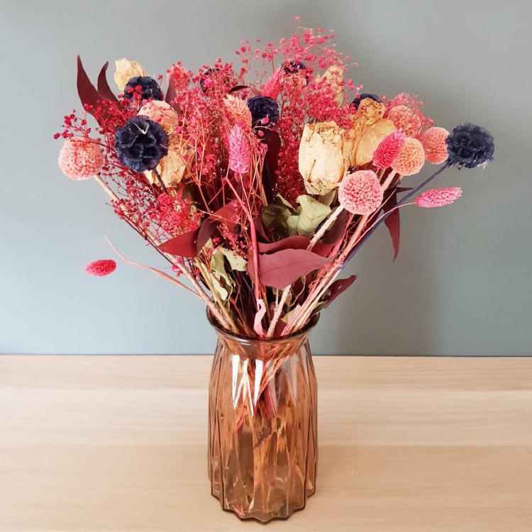 Droogboeket "Little Love" Roze - 45cm