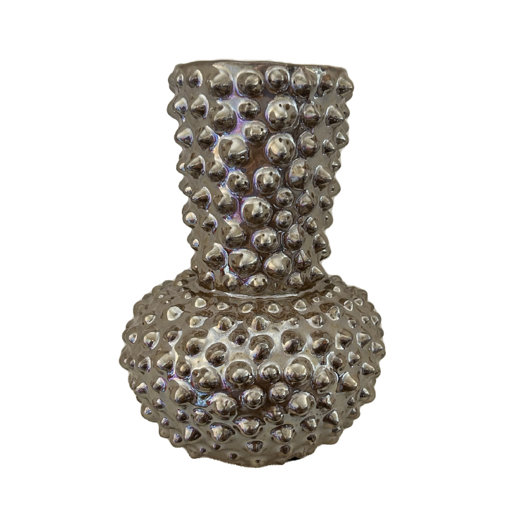 handgemaakte vaas met spikes champagne