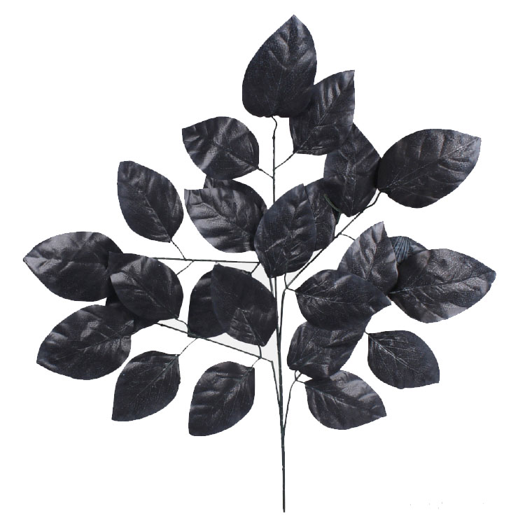 Zwarte kunsttak met blaadjes
