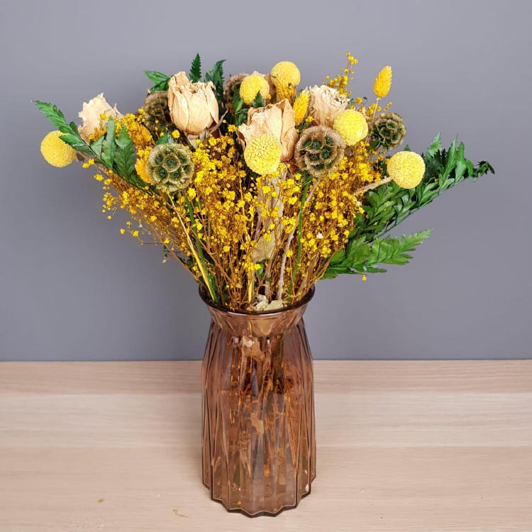 Droogboeket Geel - ca. 45cm