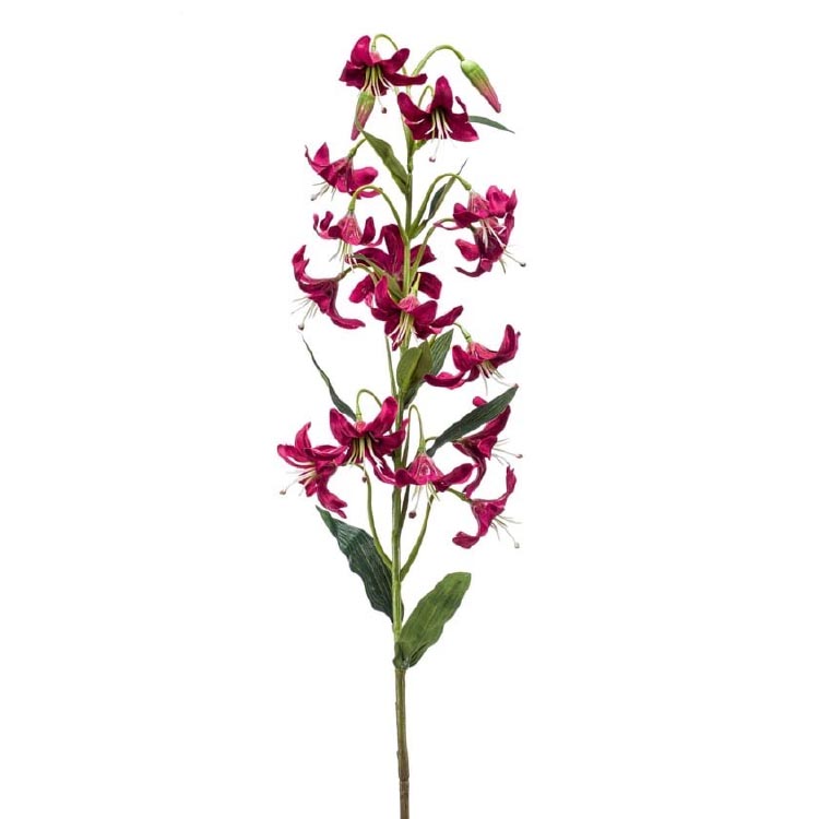 zijde bloem lelie dieprood 80cm