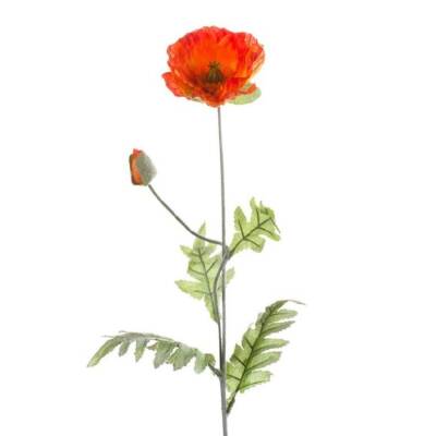 Poppy/papaver/klaproos - oranje - 70cm