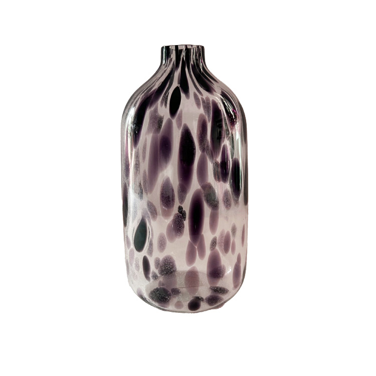 Glazen schilpad vaas, aubergine, 30cm