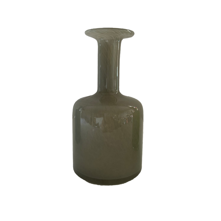 Glazen vaas, taupe, 20cm hoog