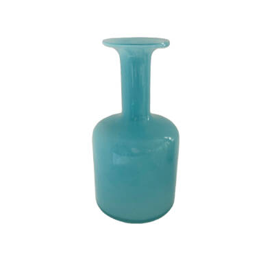 Glazen vaas, blauw, 20cm hoog