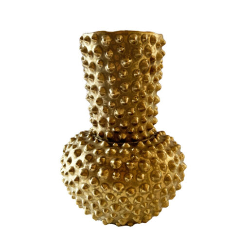 Handgemaakte vaas met spikes - Goud - ca. 30cm