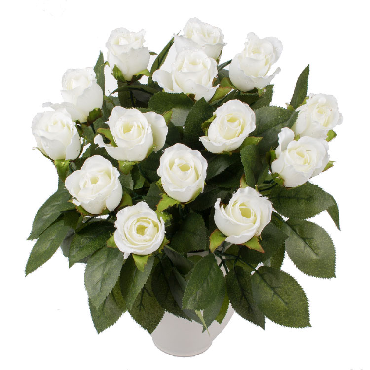 Boeket Witte Rozen met waterdruppels