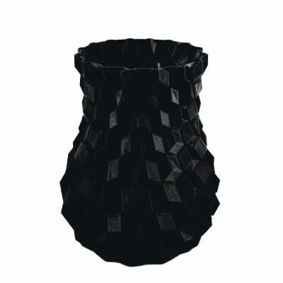 Kunststof honingraat vaasje - zwart - ca. 22 cm