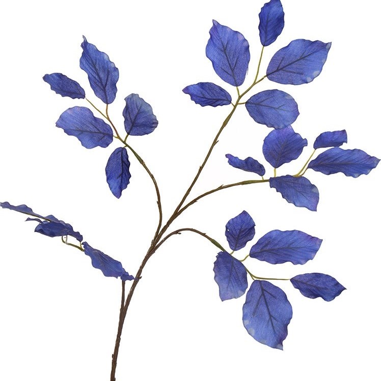 Zijden tak blauw bladeren