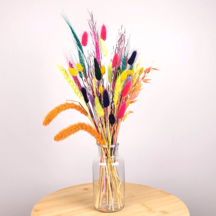 Droogboeket 'Full Colour' in vaas