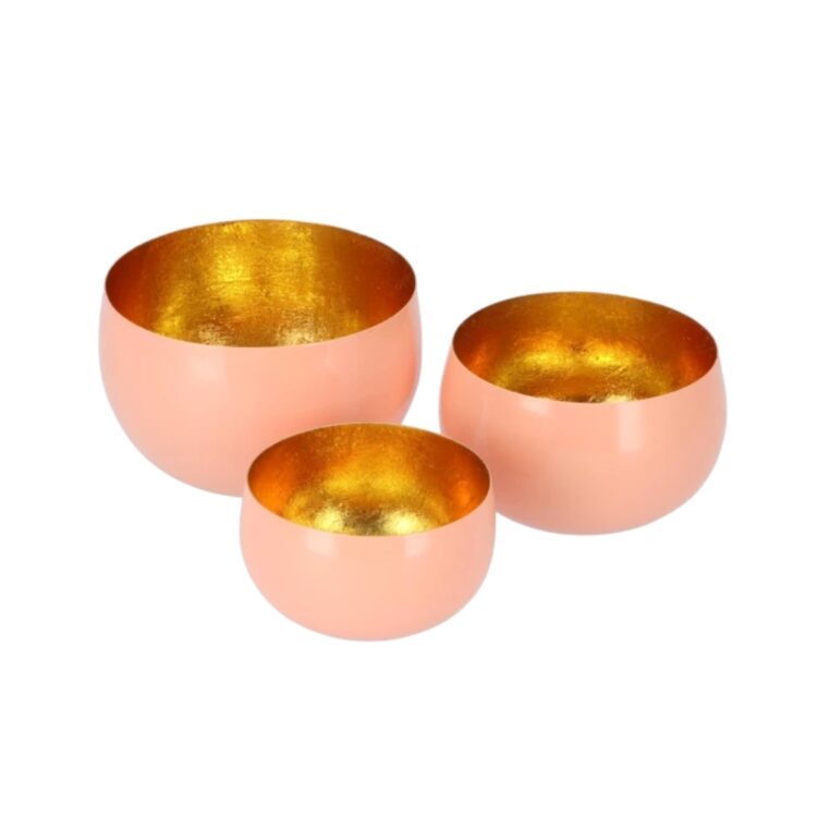 Set theelichthouders Marrakech peach