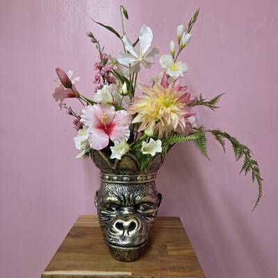 bloempot-aap-kunstbloemen