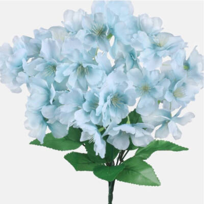 Blauwe zijden bloemen