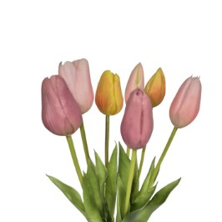 Bosje Tulpen Pastel Mix - 7 bloemen - 44cm